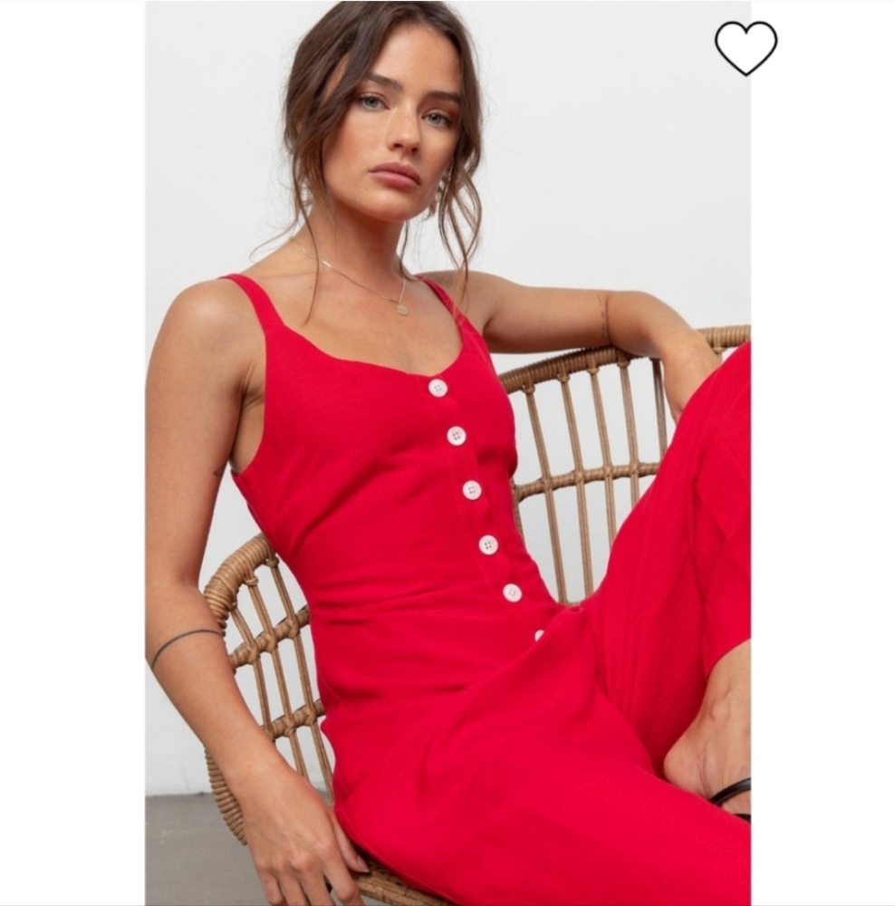 Rails Teresa Wide Leg Jumpsuit in Cayenne Red